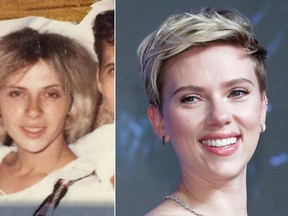 Scarlett Johansson (right) and her doppelganger, Geraldine. (Imgur/Getty Images)