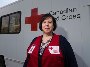 Jennifer Schoenberger talks about her volunteer's experience at the Expo Centre during the Fort McMurray fire evacuation, taken on Friday April 21, 2017, in Edmonton. Greg Southam / Postmedia