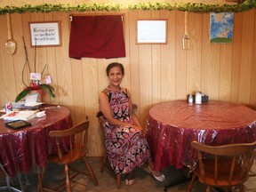 Lil Hill, owner of Lil’s Kitchen, in her restaurant on Highway 4 in Clinton. (Justine Alkema/Clinton News Record)