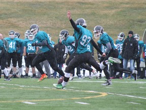 Photo by Jesse Cole Reporter/Examiner
The Parkland Predators devoured the competition during an April 22 game at Jasper Place Bowl in West Edmonton. The Predators took an early lead in the game with a touchdown  (above) by Connor Meeks before clinching the game 12 to 7.