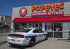 Homicide scene outside of the Popeye's at 2515 Hurontario St., in Mississauga, Ont. on Friday April 28, 2017. Peel Regional Police say Kamar McIntosh, 19, was gunned down 3:30 p.m yesterday. (Ernest Doroszuk/Toronto Sun)