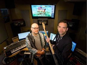 Matt Ouimet (L) and David Burns are nominated for a Daytime Emmy for their music on a Nickelodeon kids show called Pig, Goat, Banana Cricket. WAYNE CUDDINGTON / POSTMEDIA