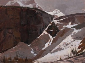 Alan C. Collier, West Trail to Opabin, above Lake O’Hara, BC, 1971, oil on board. The Ian M. Collier Collection, Gift of Ian Collier, 2016