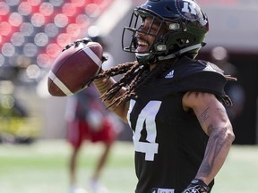 Ottawa Redblacks' Sherrod Baltimore participating in mini camp at TD Place on April 28,2017. (Errol McGihon/Postmedia)