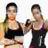 Canadian kickboxers Farinaz Lari (L) and Christina Best (R) are among the fighters competing at the Wu Lin Feng (WLF) East-West Kickboxing Battle Series on May 16 at the Hershey Centre.
