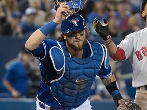 Catcher Jarrod Saltalamacchia has been designated for assignment by the Toronto Blue Jays .(FRED THORNHILL/The Canadian Press files)