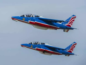 Aircraft of the Patrouille de France are shown in this April 2017 photo. U.S. Air Force photo.