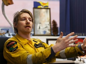 Kent Jennings, Forest Operations Monitoring Specialist, speaks about fighting the 2016 Fort McMurray wildfires during an interview in Fort McMurray on Tuesday, April 4, 2017. Ian Kucerak/Postmedia