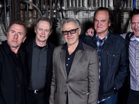 Actors Tim Roth, Steve Buscemi, Harvey Keitel, Quentin Tarantino and Michael Madsen pose for a "Reservoir Dogs" Cast Reunion Portrait during 2017 Tribeca Film Festival on April 28, 2017 in New York City. (Photo by Theo Wargo/Getty Images)