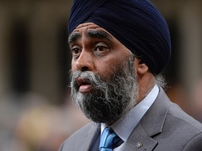 Defence Minister Harjit Sajjan responds to a question during question period in the House of Commons on Parliament Hill in Ottawa on Monday, May 1, 2017. (THE CANADIAN PRESS/Adrian Wyld)