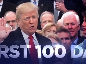 CNN is refusing to air an advertisement touting U.S. President Donald Trump's achievements during his first 100 days in office. (Screengrab)