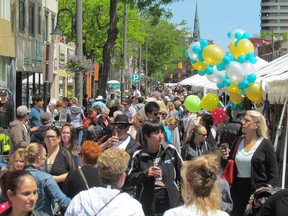 Downtown Sarnia was filled with spectators, and more than 200 art vendors, food vendors, entertainers and demonstrating artists for the 13th annual Artwalk in 2015. The free event has been given some financial relief from Sarnia City Council for its 15th version June 3 and 4. (Observer file photo)