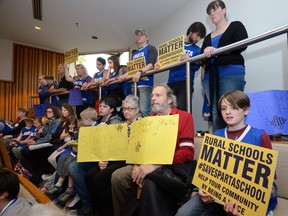 Supporters of Sparta School attending a public input meeting at Thames Valley District School Board. (MORRIS LAMONT, The London Free Press file photo)