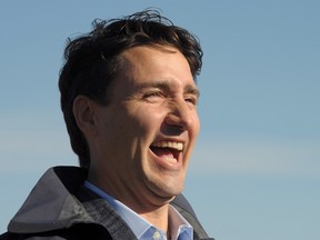 Prime Minister Justin Trudeau tours the Lewis Land Limited farm near Gray, Sask., Thursday, April 27, 2017. THE CANADIAN PRESS/Mark Taylor