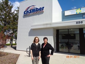 Shirley de Silva (right), CEO of Sarnia Lambton Chamber of Commerce, and Monica Shepley, Manager of Advocacy (Heather Hannigan / Freelance Writer)