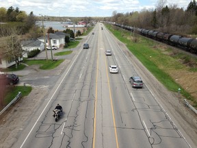 A redesign of the Bath Road multi-use pathway will now see one eastbound lane removed to make way for the path, according to a new plan put in front of city council Tuesday night. (Elliot Ferguson/The Whig-Standard)