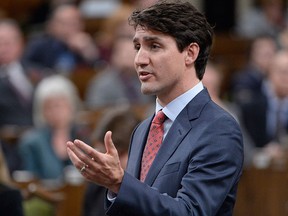 Prime Minister Justin Trudeau responds to a question during question period in the House of Commons on Parliament Hill in Ottawa on Wednesday, May 3, 2017. THE CANADIAN PRESS/Adrian Wyld