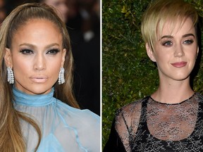 Jennifer Lopez (left) and Katy Perry are seen in this combination shot. (Dia Dipasupil/Getty Images For Entertainment Weekly/Frazer Harrison/Getty Images)