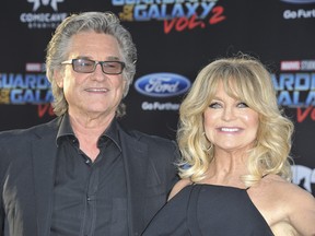 Kurt Russell and Goldie Hawn attend the premiere of Guardians of The Galaxy Vol 2 in Los Angeles. (WENN.com)