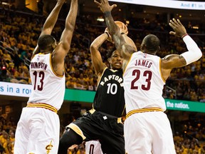 Even if Raptors guard DeMar DeRozan rebounds with a big Game 3, he’ll still need some help on offence if they want to compete with the defending champion Cleveland Cavaliers. (GETTY IMAGES)