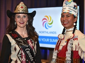 Ali Mullin, Miss Rodeo Canada, and Brittney Pastion, Northlands Indigenous Princess were on hand at the announcement of Northlands' summer events in Edmonton, May 4, 2017. Ed Kaiser/Postmedia