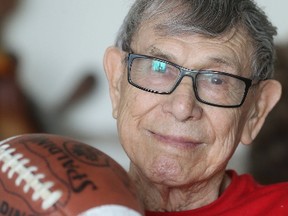 Ninety-one-year-old Len Bookbinder has a link to 22-year-old former Manitoba Bison Geoff Gray, signed last weekend by the Green Bay Packers. (Winnipeg Sun/Postmedia Network)