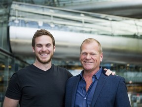 Mike Holmes, right, and his son Mike Holmes Jr. in Toronto on April 26, 2017. (Ernest Doroszuk/Toronto Sun)