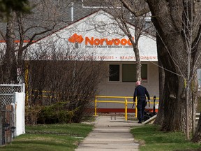 Police respond to a suspicious package near the Norwood Community Centre, 9516 - 114 Avenue, in Edmonton Friday May 5, 2017.Photo by David Bloom