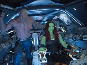 Drax (Dave Bautista) and Gamora (Zoe Saldana) in "Guardians Of The Galaxy Vol. 2." (Chuck Zlotnick/Marvel Studios)