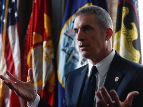 In this photo taken April 19, 2017, Andrew Traver, director of the Naval Criminal Investigative Service (NCIS) speaks during an interview at Marine Corps Base Quantico, in Quantico, Va. (AP Photo/Carolyn Kaster)