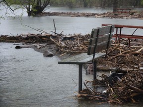 Gracie Postma/The Whig Standard
Lemoine Point Conservation Area has many of its lower trails blocked off because high water levels are making the paths unsafe for people to use.