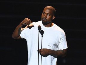 Kanye West performs on stage during the 2016 MTV Video Music Awards on August 28, 2016 at Madison Square Garden in New York. (JEWEL SAMAD/Getty Images)