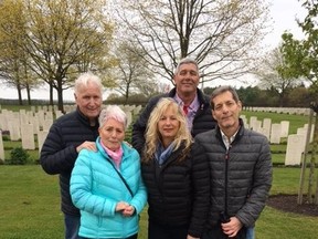 Carolyn Russell, 78, along with her family, recently visited Holland to see the grave of her dad, Canadian soldier Oswald “Ossie” Edmond Cameron, who was killed in WW2. (supplied photo)