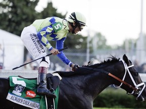 John Velazquez rides Always Dreaming to victory in the 143rd running of the Kentucky Derby at Churchill Downs in Louisville, Ky., on Saturday, May 6, 2017. (Garry Jones/AP Photo)