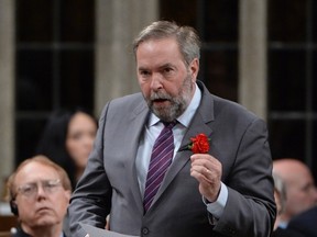NDP Leader Tom Mulcair asks a question during question period in the House of Commons on Parliament Hill in Ottawa on Wednesday, May 3, 2017. THE CANADIAN PRESS/Adrian Wyld
