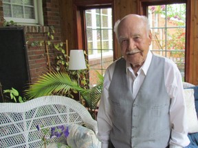 Jozef Palimaka, 91, stands Friday May 5, 2017 in the sunroom of his home in Port Lambton, Ont. Born in Poland, he survived the Second World War to build a new life in Canada. (Paul Morden/Sarnia Observer)