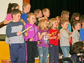 The Seaforth Public School Kindergarten class singing at the annual Music Monday concert May 1.  It’s believed that this event is the world’s largest single musical event.(Submitted photo)