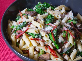 Pasta with Rapini and beans by Jill Wilcox in London, Ontario on Monday, April 6, 2015. DEREK RUTTAN/THE LONDON FREE PRESS/POSTMEDIA NETWORK