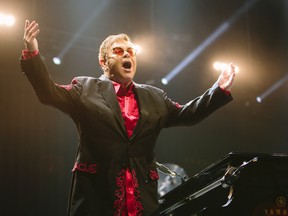 Elton John performs during his Wonderful Crazy Night Tour 2017 at Montana State University in Bozeman, Mont., on March 8. (Adrian Sanchez-Gonzalez/The Associated Press)