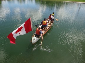 The Athabasca River Brigade is preparing to venture through the Athabasca River, including stops in Whitecourt and Fort Assiniboine, to celebrate Canada's 150th birthday (Submitted photo).