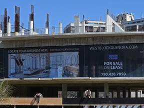 Construction resumes on the long-delayed West Block condo project at 142 Street and Stony Plain Road in Edmonton, May 8, 2017. Ed Kaiser/Postmedia