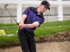 Jake Bryson, seen here on May 4,2017, has earned a golf scholarship at Utah Valley University. (Errol McGihon/Postmedia)