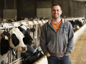 Jeff Nonay with Lakeside Dairy poses for a photo while speaking about the successes and challenges of being a dairy farmer in Canada at his family farm in Sturgeon County on Friday, April 28, 2017. Ian Kucerak/Postmedia