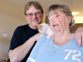 Ida Deslandes had part of her face removed three years ago due to cancer. She continues to have hope and faith that one day, she will receive a prosthetic face. (Cheryl Clock/Postmedia Network)