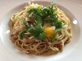 Spaghetti carbonarra at Antipazzo -
