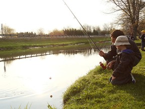 Last year, Cory Gay showed his son Darius, a lesson in fishing at the Seaforth Lions Annual Children’s Trout Derby.