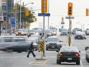 The REImagining Yonge St project had originally proposed narrowing one of Toronto’s top congested areas - Yonge St. from Sheppard north to Finch - from six lanes to four to put in bike lanes, to landscape the centre median and to widen the boulevards. (TORONTO SUN/FILES)