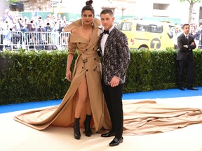 Priyanka Chopra, left, and Nick Jonas attend The Metropolitan Museum of Art's Costume Institute benefit gala celebrating the opening of the Rei Kawakubo/Comme des Garçons: Art of the In-Between exhibition on Monday, May 1, 2017, in New York. (Photo by Charles Sykes/Invision/AP)
