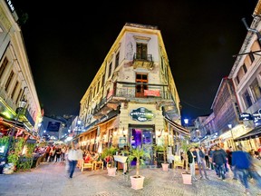 Bucharest's Old Town after dark has vibrant party vibe. (CAMERON HEWITT PHOTO)