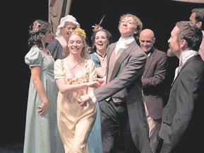 Sarah Seachrist plays Emma Woodhouse and Alex Bogaert is Mr. Knightley in Emma. (Ross Davidson/Special to Postmedia News)